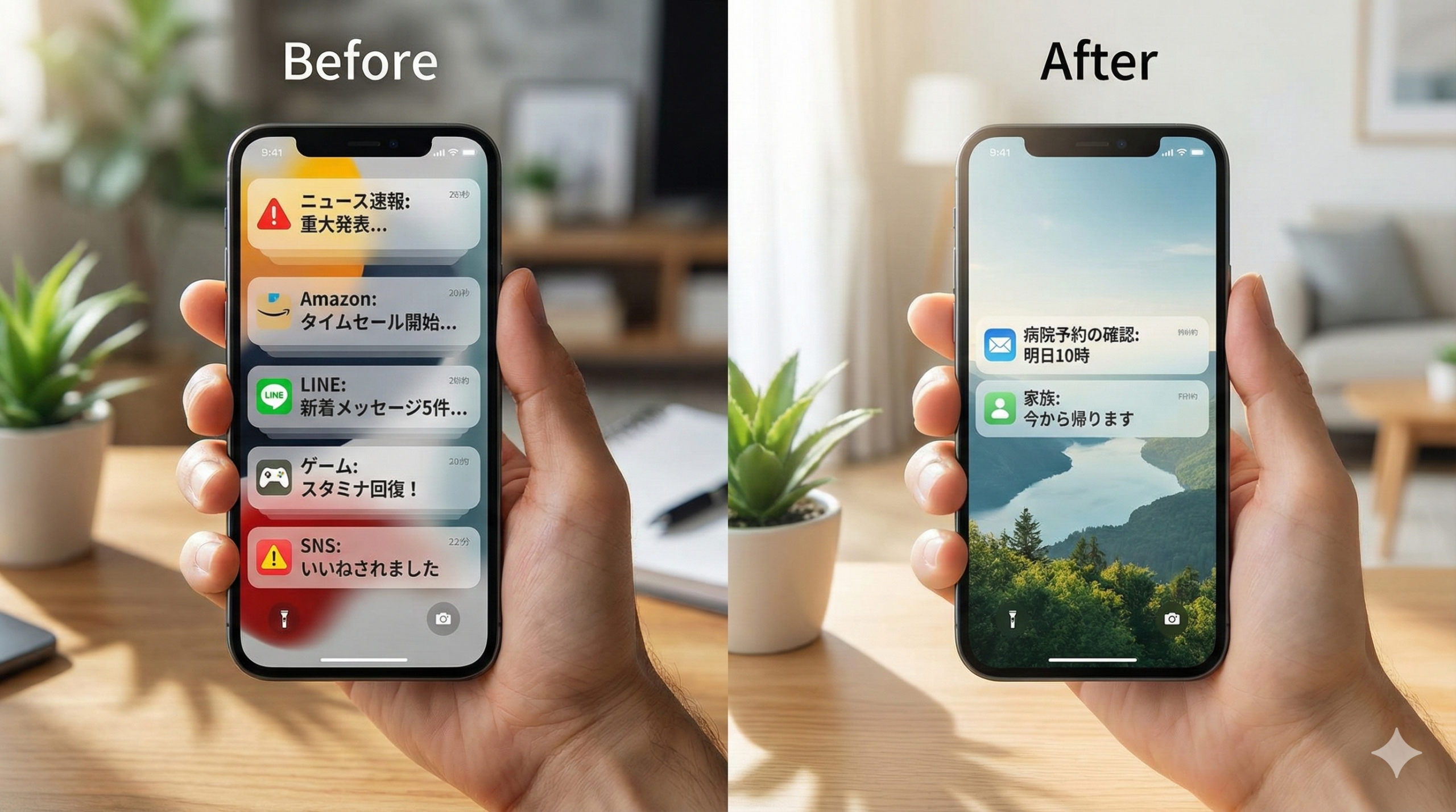 iPhoneの通知をデトックス！静かな通知整理（Amazon・LINE・他）