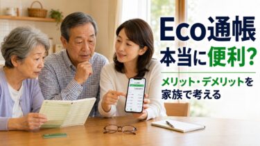 三菱UFJ銀行ネット通帳（Eco通帳）で1,000円贈呈と言うけれど、シニアにとっては自分だけの問題ではない